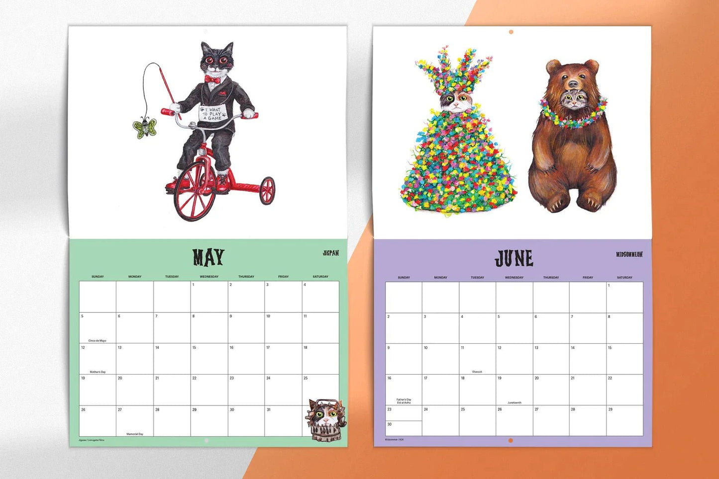 Scaredy Cats Monthly Calendar