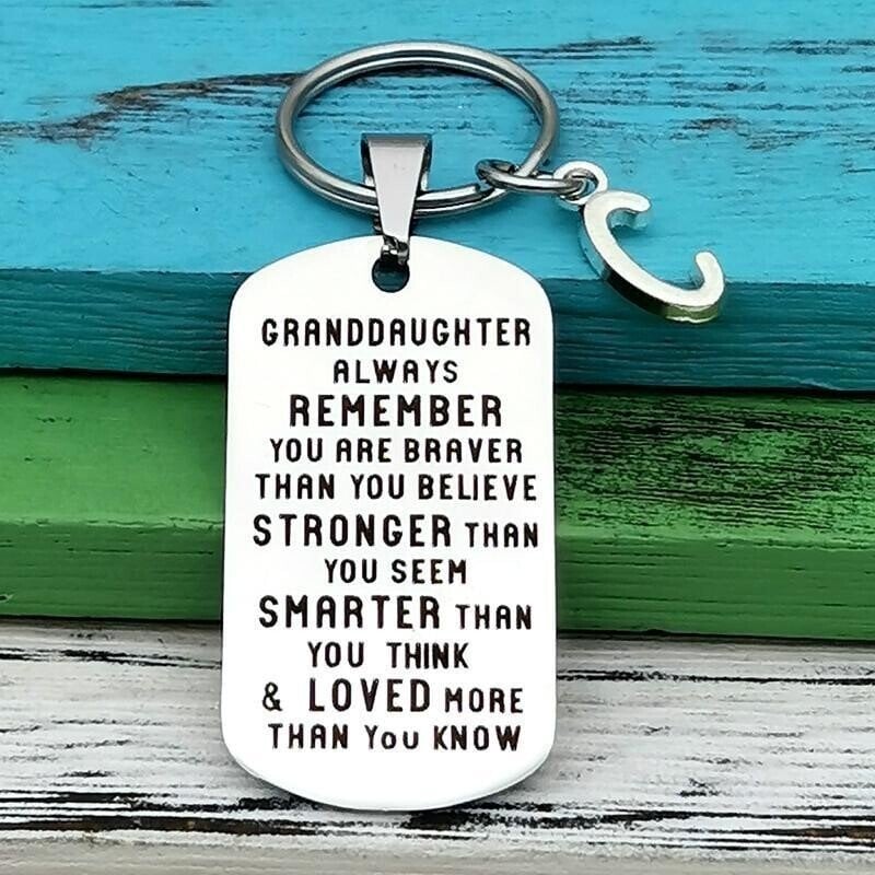 💓 To My Grandson Granddaughter  Gift Lettering Keychain