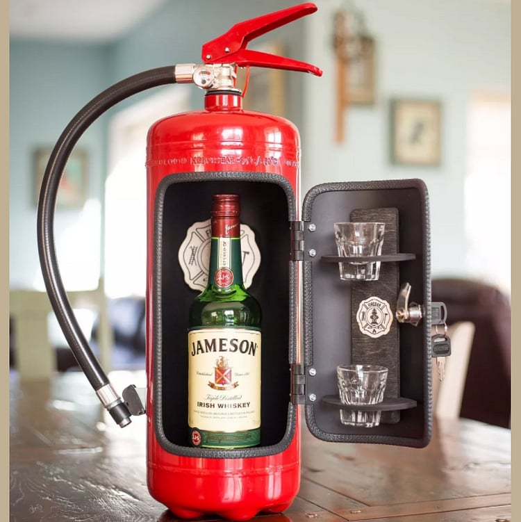 "My Cave My Rules" gift Can Bar Set Fire Extinguisher