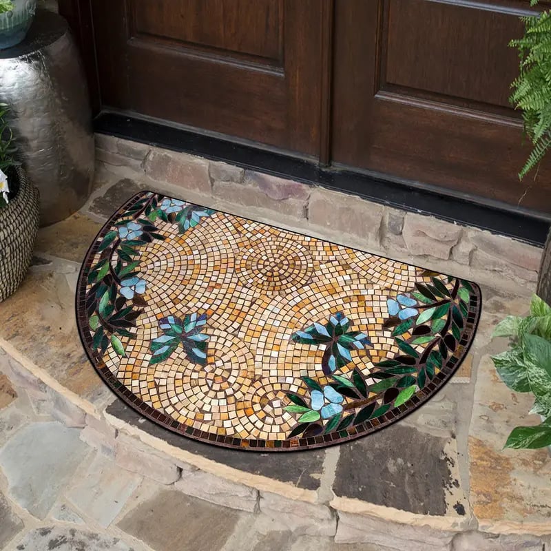 🎁💖Boho Style Semicircular Door Mat - Non Slip Soft Floor Carpet