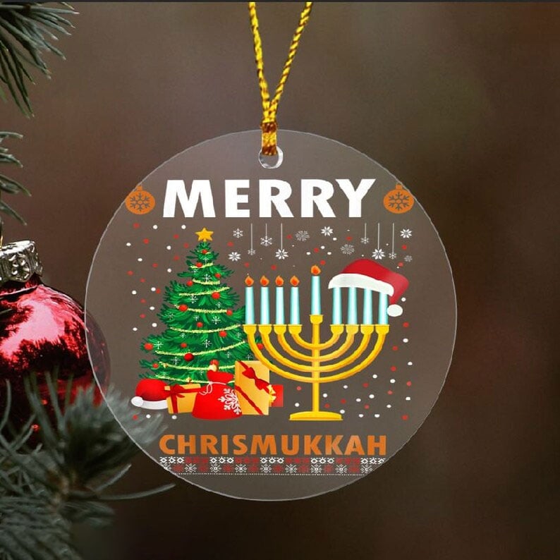 Christmas Hanukkah Acrylic Ornament