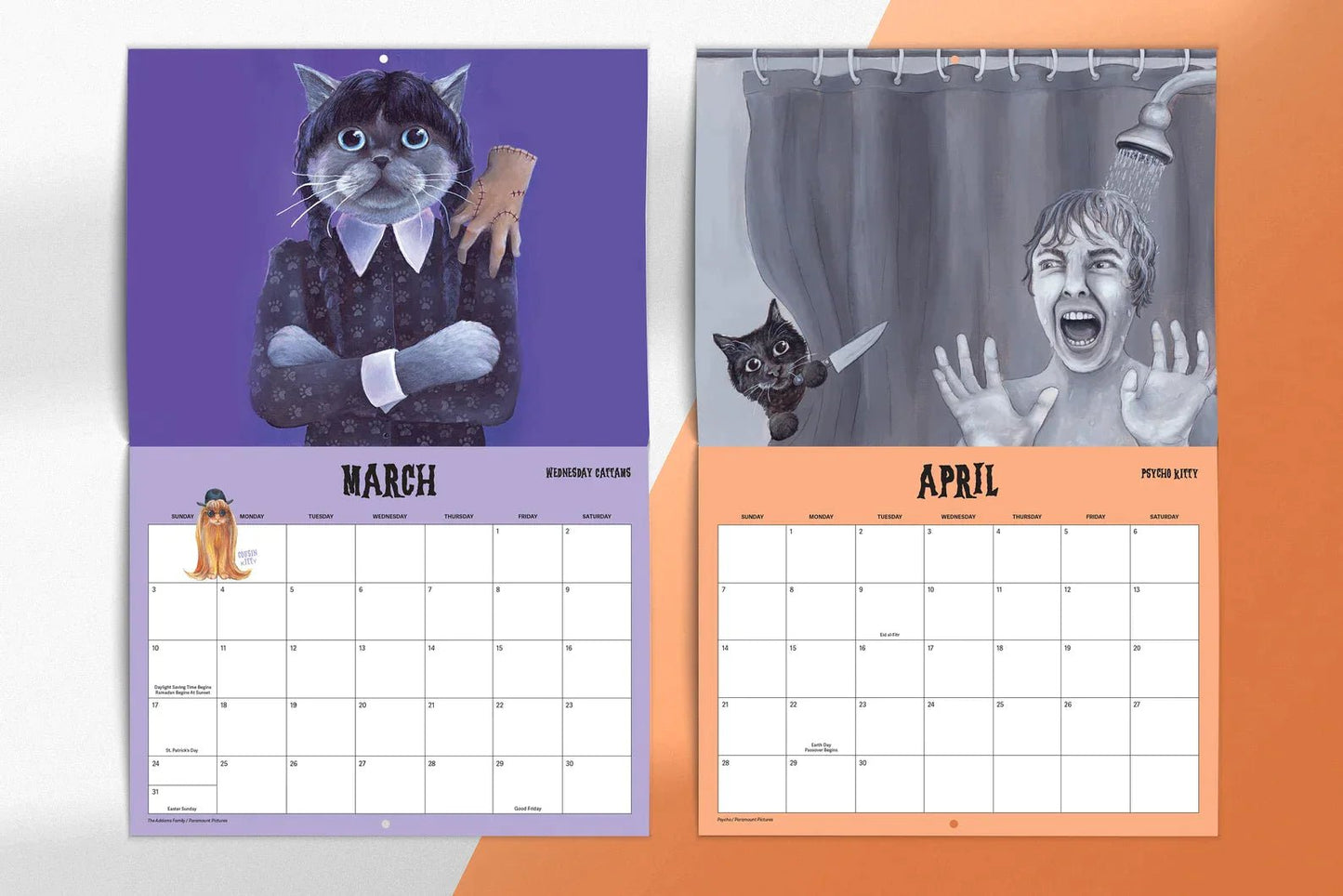 Scaredy Cats Monthly Calendar