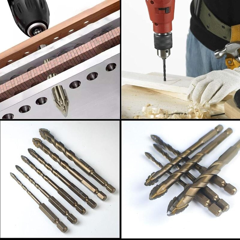 New Four-Flute Sawtooth Eccentric Drill Bit Set(1 Set 6 PCS)