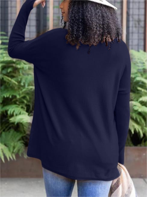 LONG SLEEVE THUMBHOLE SWEATER POCKET TUNIC