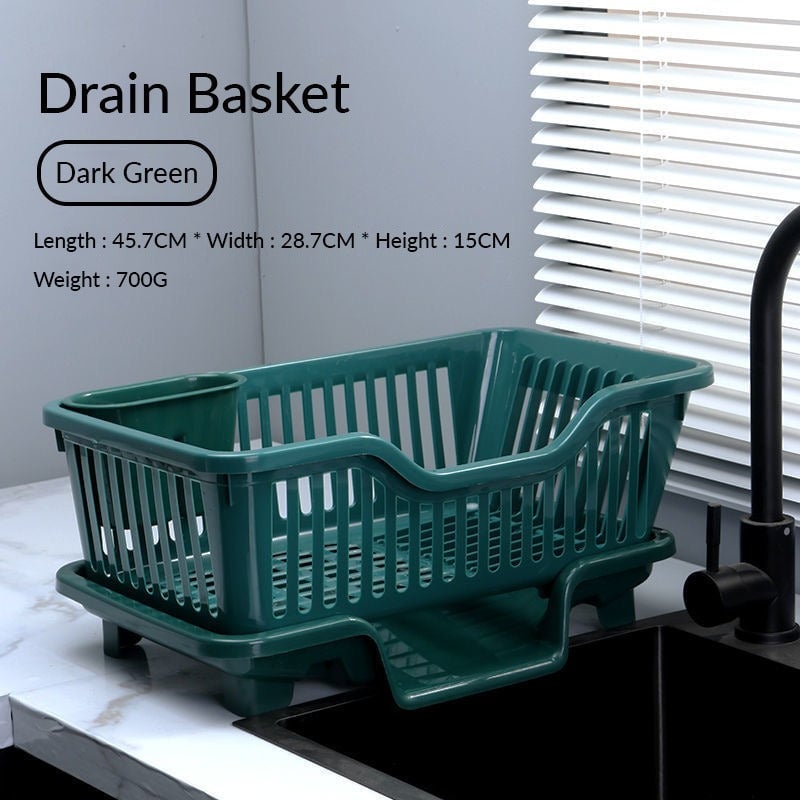 Double Layer Kitchen Dishes & Utensils Drying Organizer Rack