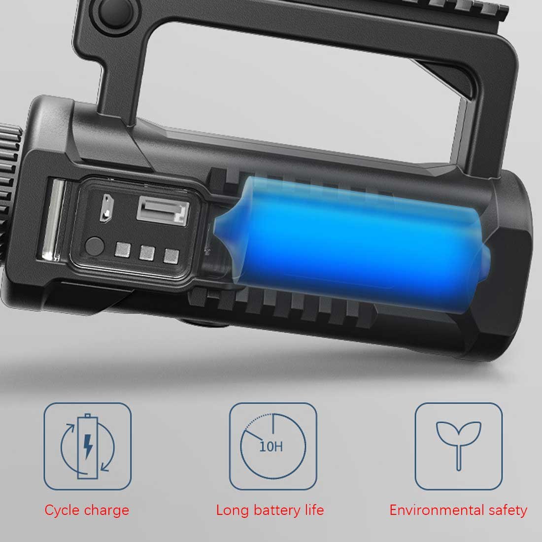 ⏰Rechargeable Handheld Spotlight Flashlight