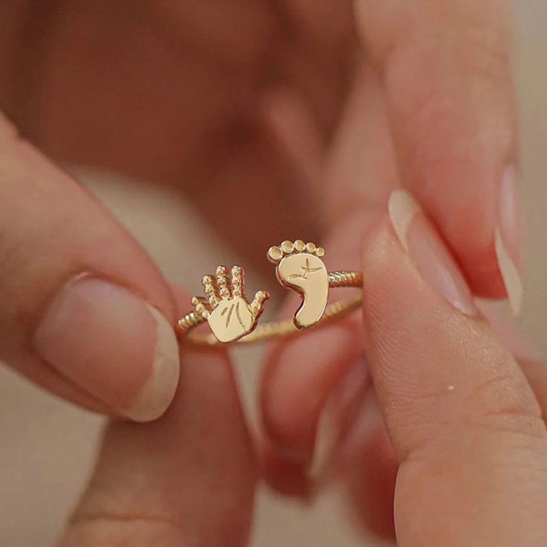 🧡For Mother 🧡-You Are Going to Make a Wonderful Mama Baby Palm and Feet Ring💍