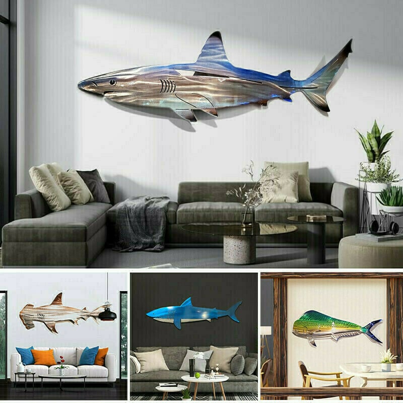 🦈 Metal Shark Art Wall Decor