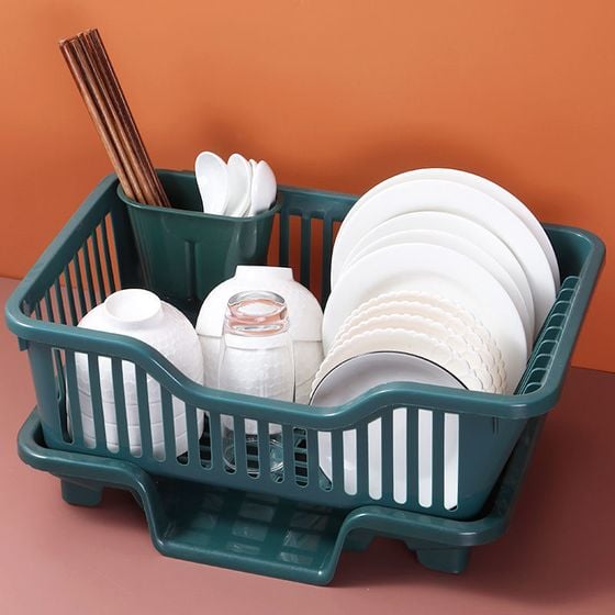 Double Layer Kitchen Dishes & Utensils Drying Organizer Rack