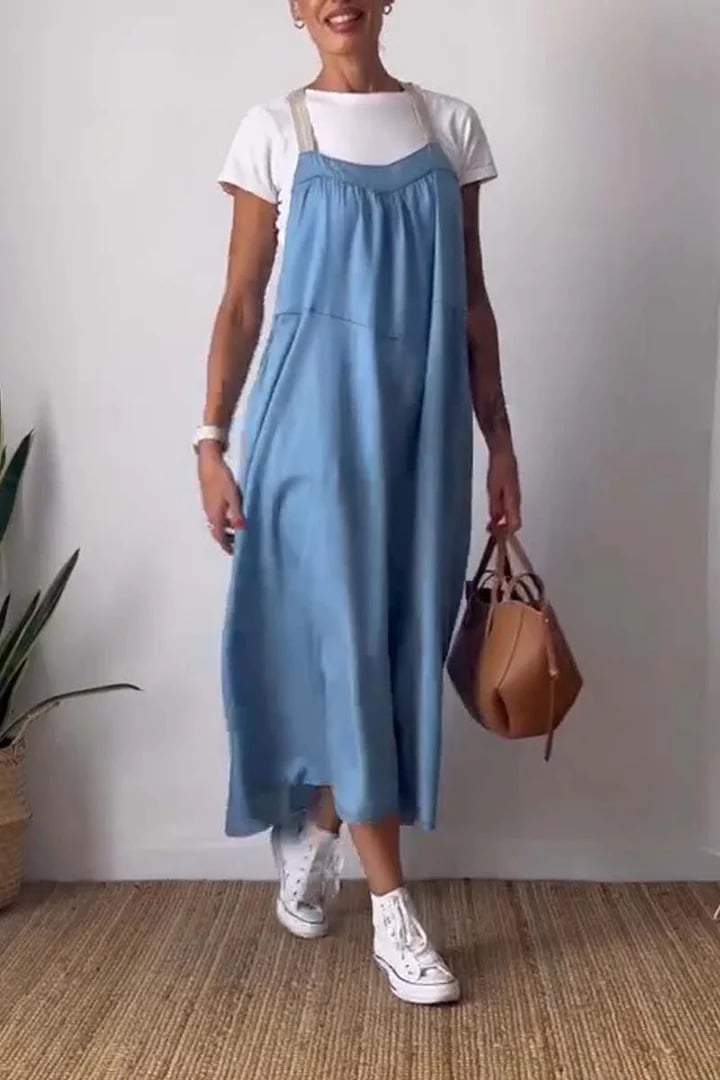 🔥Last Day Promotion 49% OFF - Women's Simple Cotton Linen Sling Dress🎉Buy 2 Save 15%