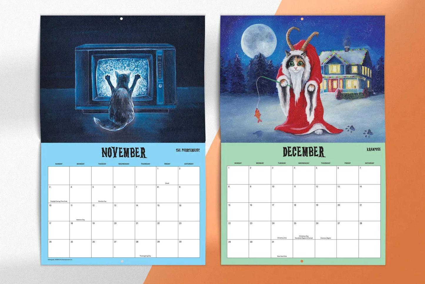 Scaredy Cats Monthly Calendar