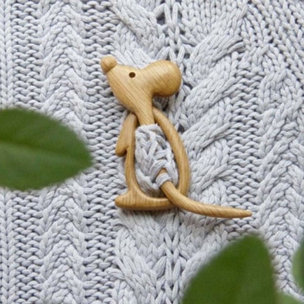 🔥Brooch pin with wooden animal pattern (sweater clip)