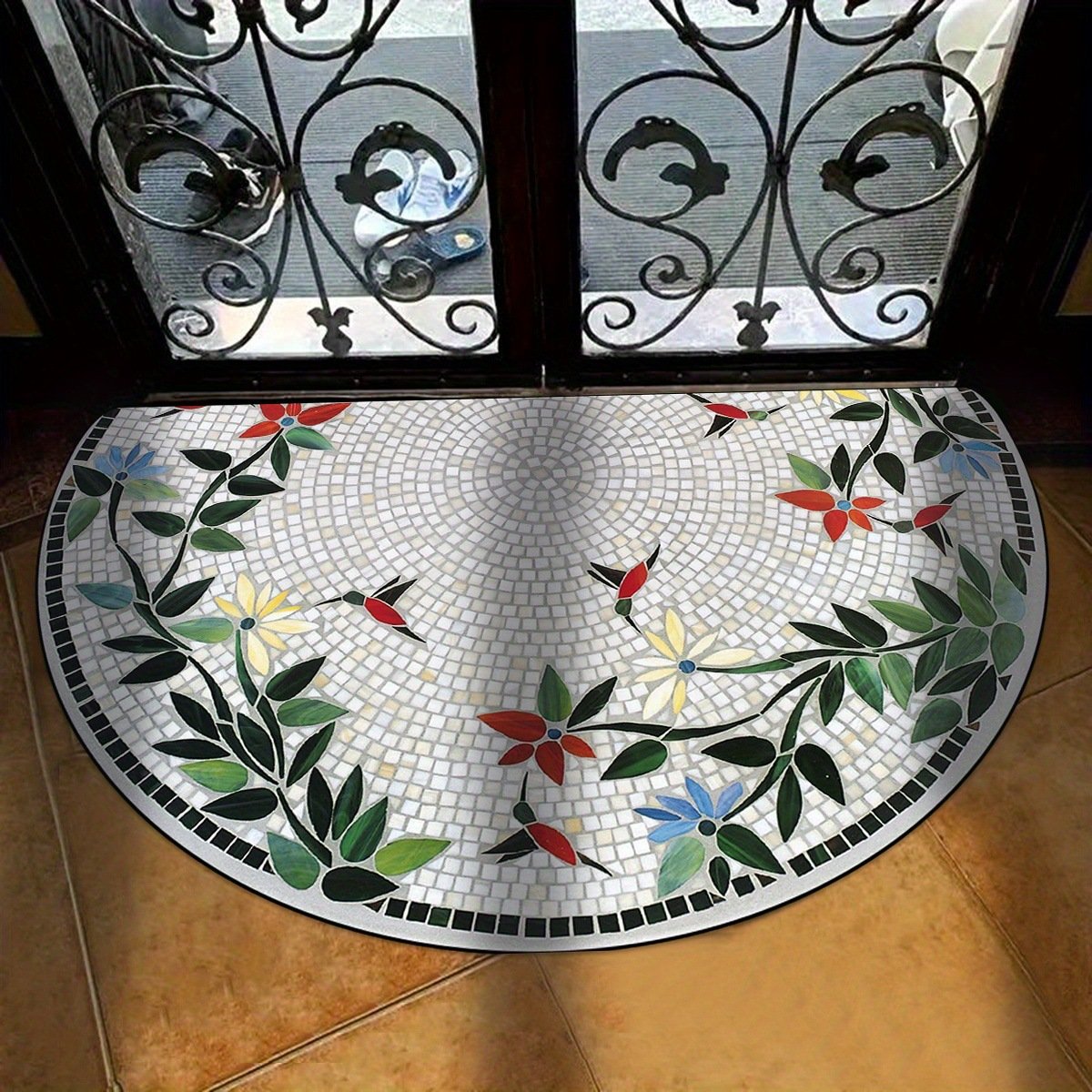🎁💖Boho Style Semicircular Door Mat - Non Slip Soft Floor Carpet