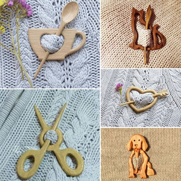 🔥Brooch pin with wooden animal pattern (sweater clip)