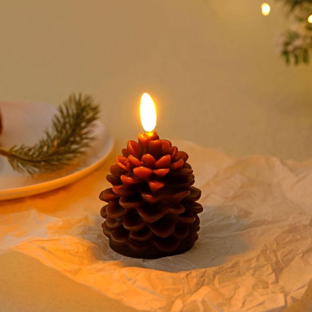 🔥Flameless Pinecone Candles Battery Operated