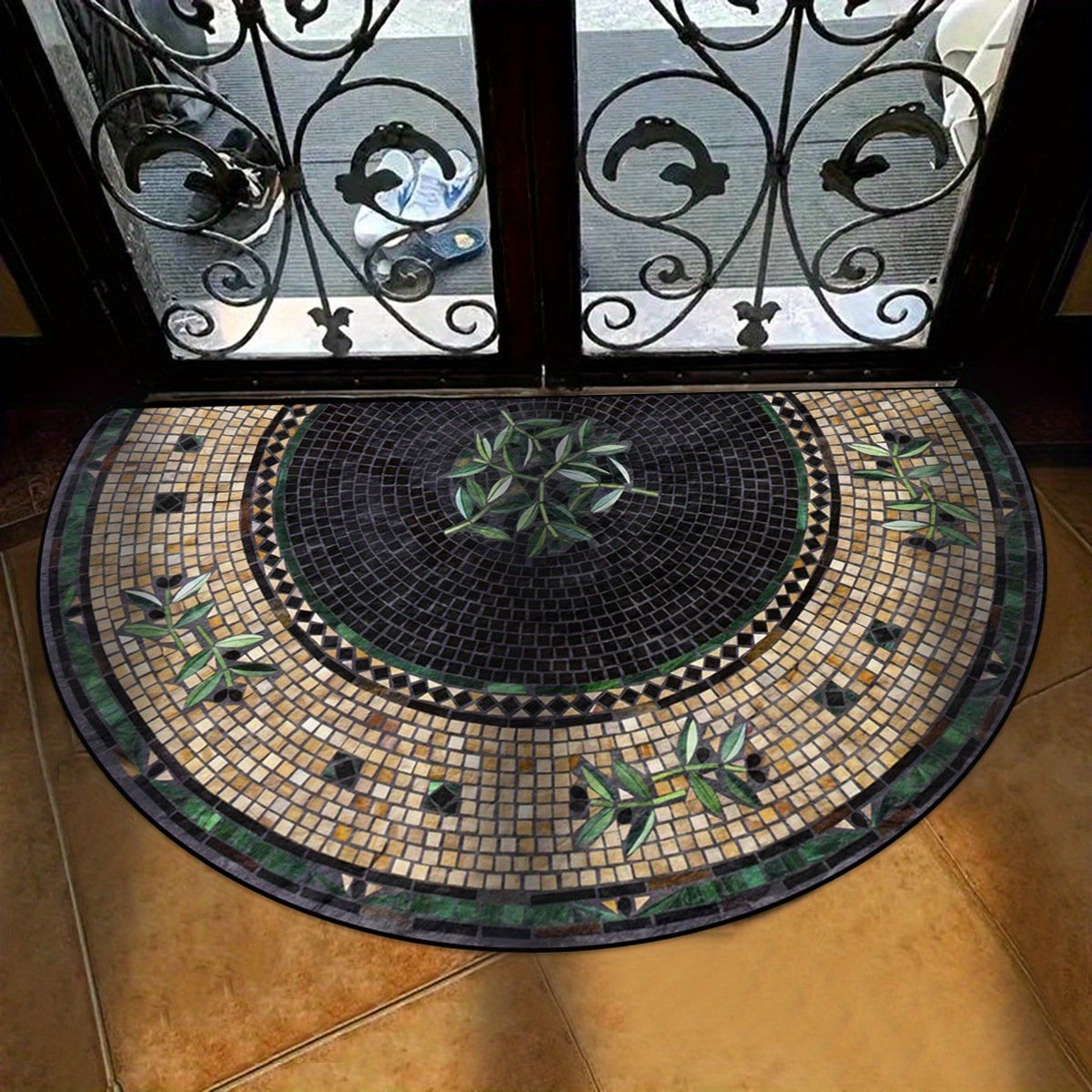🎁💖Boho Style Semicircular Door Mat - Non Slip Soft Floor Carpet