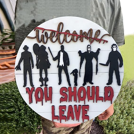 🎃Horror Welcome Sign for Front Door Halloween