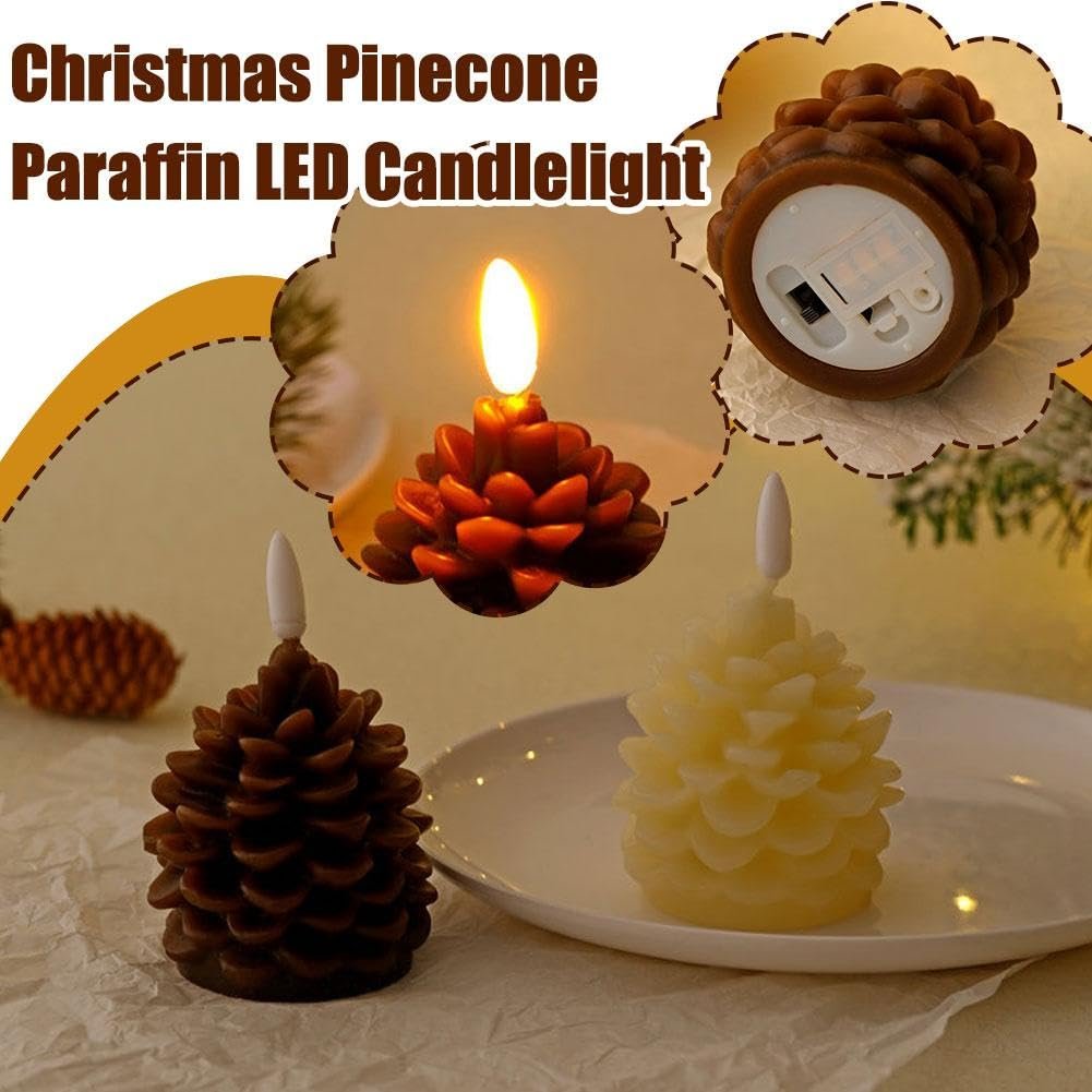 🔥Flameless Pinecone Candles Battery Operated