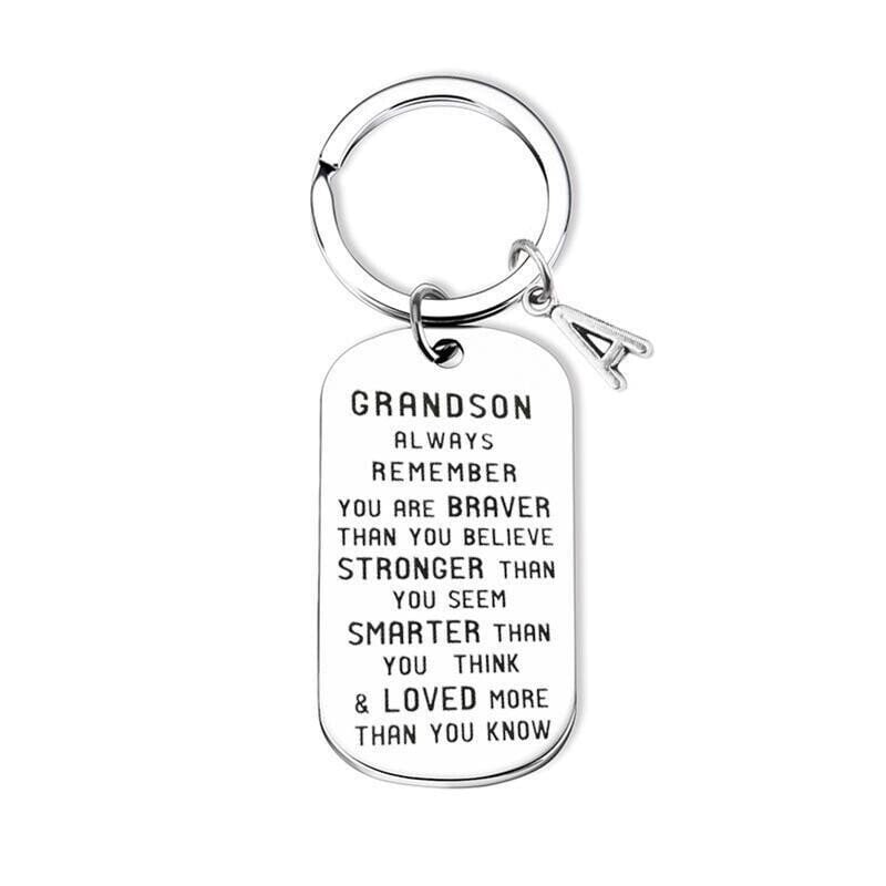 💓 To My Grandson Granddaughter  Gift Lettering Keychain