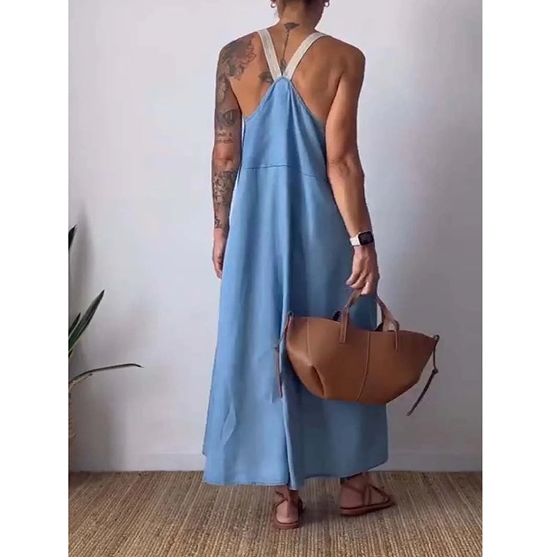 🔥Last Day Promotion 49% OFF - Women's Simple Cotton Linen Sling Dress🎉Buy 2 Save 15%