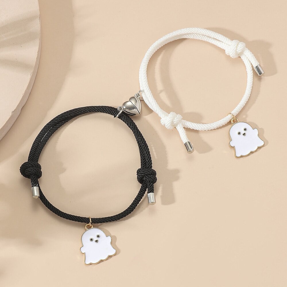 Cute Halloween Heart Magnetic Couple Matching Bracelet