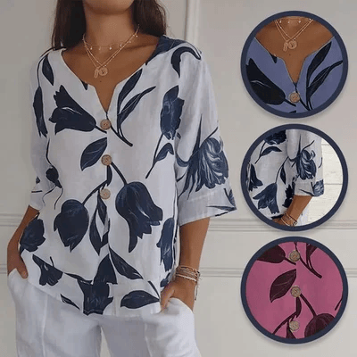 💕🌷Printed V-neck Tunic Top🌷