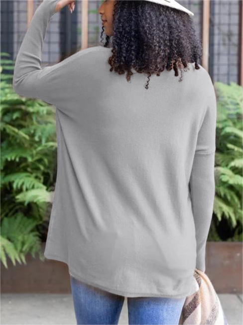 LONG SLEEVE THUMBHOLE SWEATER POCKET TUNIC