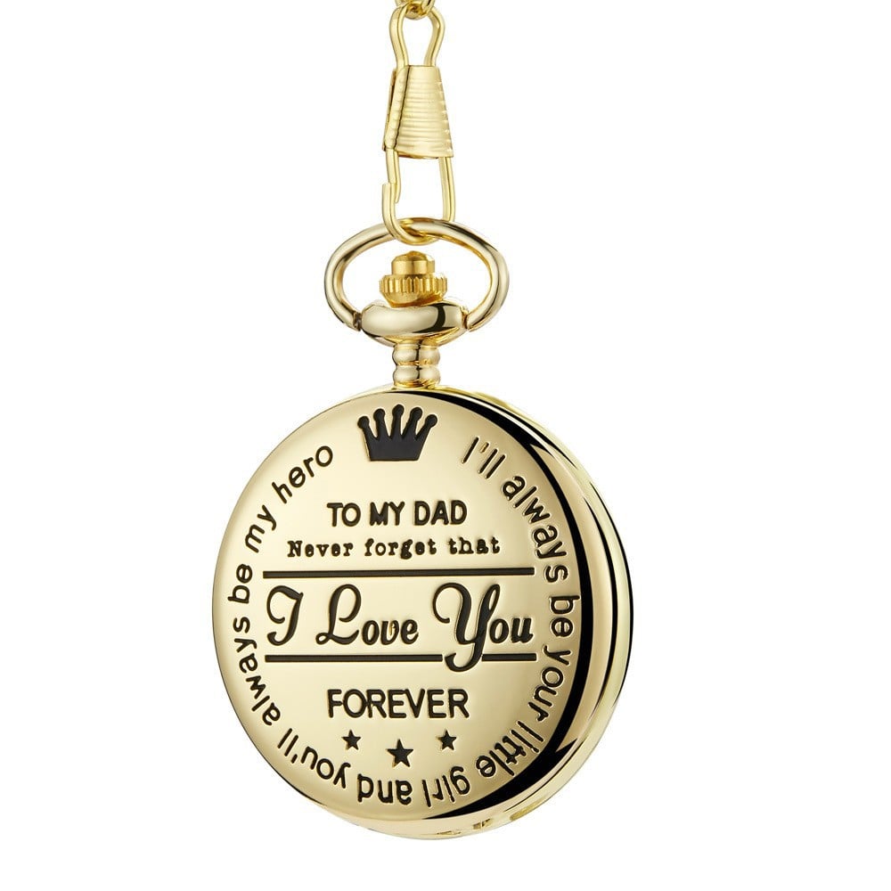 "TO MY SON/ DAUGHTER/ DAD" Quartz Pocket Chain Watch