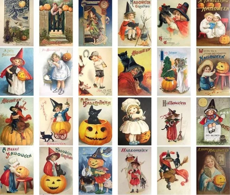 🎃🎁Vintage Halloween Postcard ( 24 pcs )