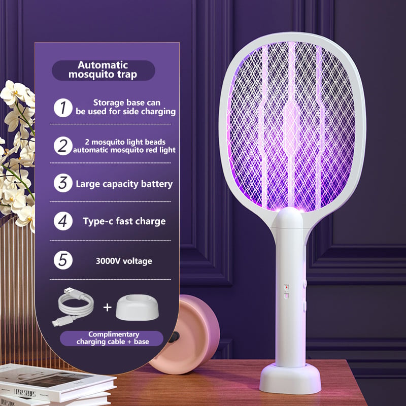 2-in-1 Electric Swatter & Night Mosquito Killing Lamp