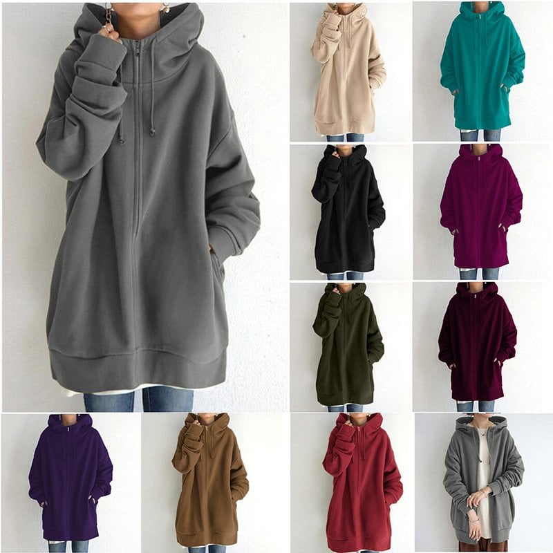 Women's Autumn/Winter Zipper Hooded Sweater