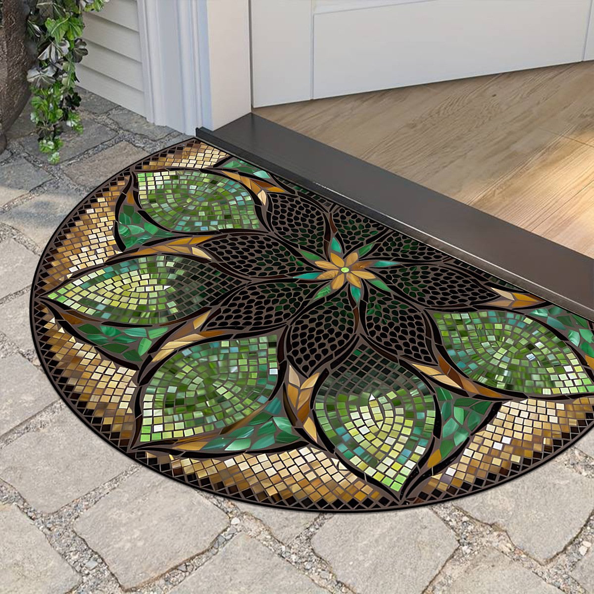 🎁💖Boho Style Semicircular Door Mat - Non Slip Soft Floor Carpet
