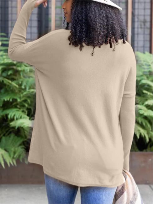 LONG SLEEVE THUMBHOLE SWEATER POCKET TUNIC