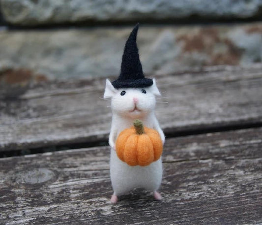 (Handmade, Great present) Halloween Mouse With A Pumpkin