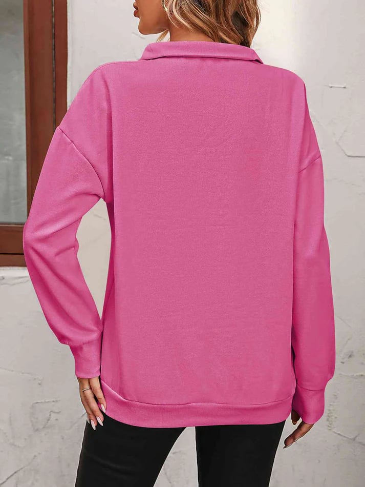 ⏰Hot Sale-Womens Zip-Up Dropped Shoulder Sweatshirt(Buy 2 Free Shipping)