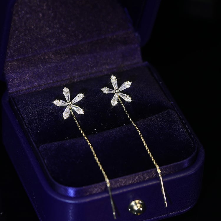 🎄Shiny Diamond Flower Earrings🌸