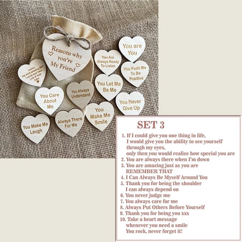 🎁(49% OFF)🎁Why You Are My Friend Wooden Box and Heart Tokens