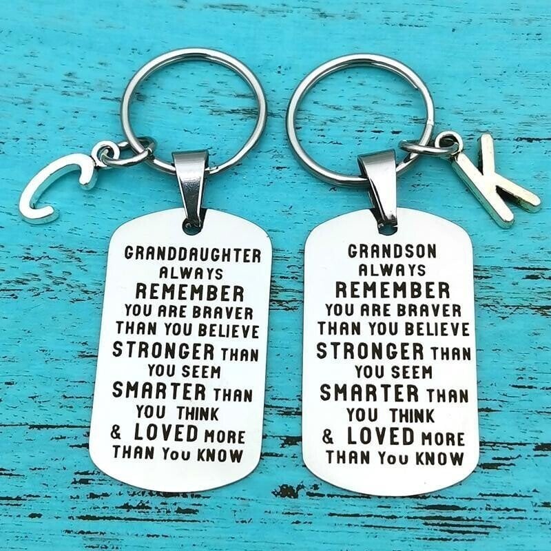 💓 To My Grandson Granddaughter  Gift Lettering Keychain