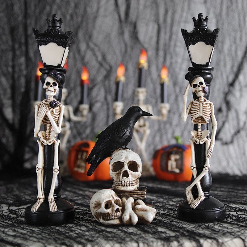 🎃 Resin Skeleton Decoration Light & Skull Crow Light