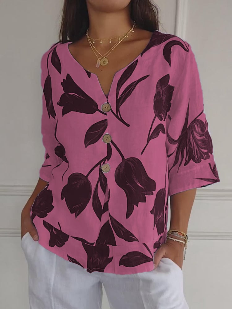 💕Mother's Day Hot Sale 49% OFF🌷Printed V-neck Tunic Top🌷