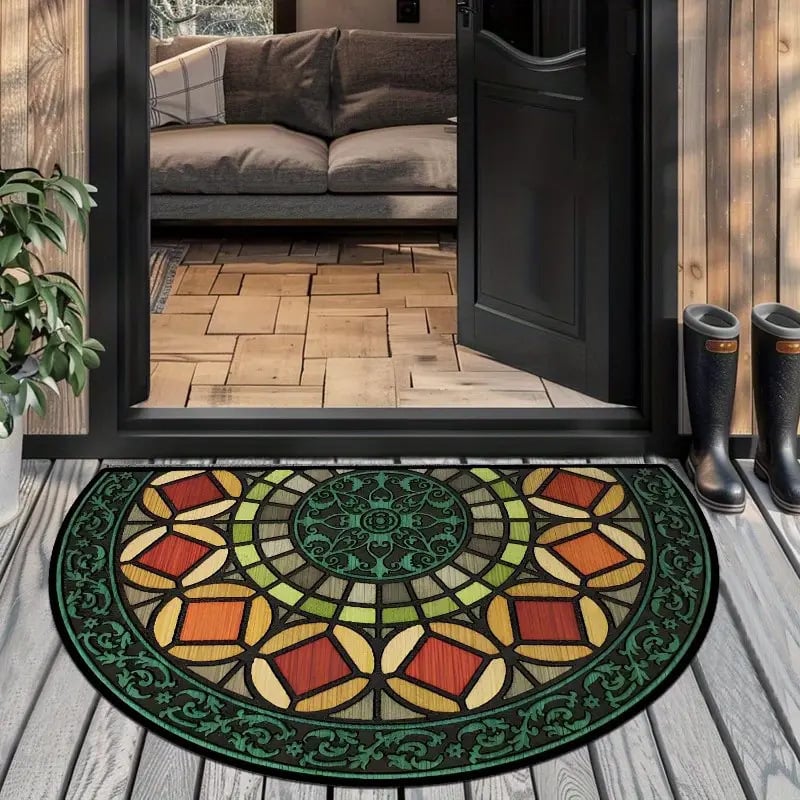 🎁💖Boho Style Semicircular Door Mat - Non Slip Soft Floor Carpet