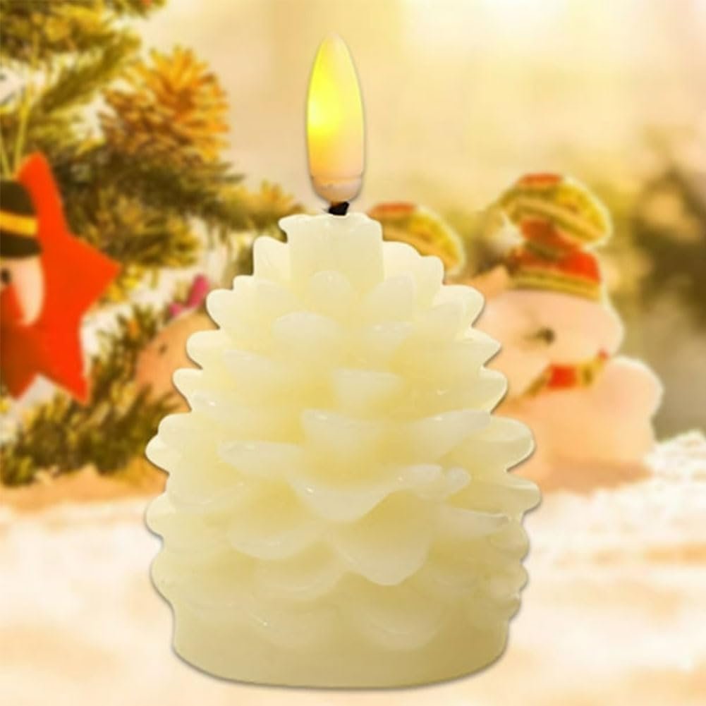 🔥Flameless Pinecone Candles Battery Operated