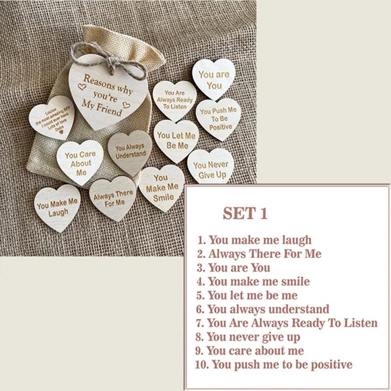 🎁(49% OFF)🎁Why You Are My Friend Wooden Box and Heart Tokens