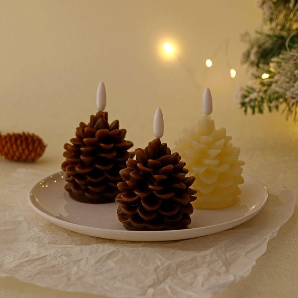 🔥Flameless Pinecone Candles Battery Operated