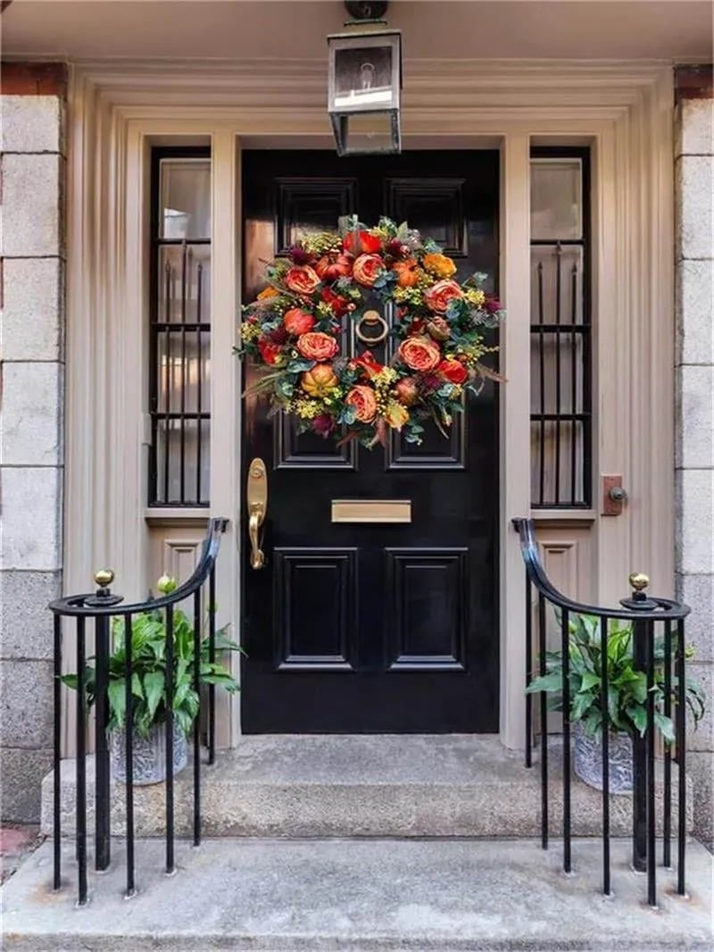 💖🔥FALL PEONY AND PUMPKIN WREATH - YEAR ROUND WREATH -💖🔥