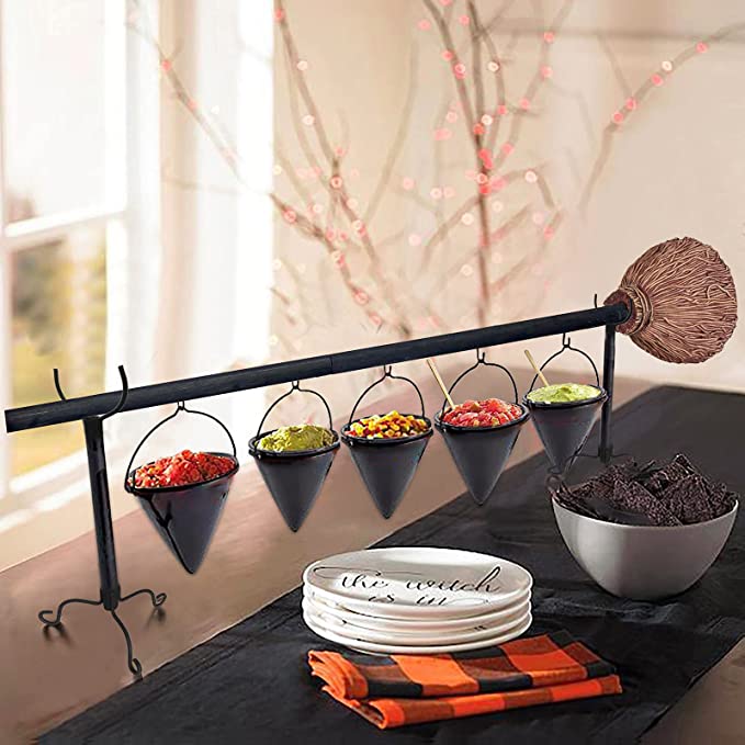 🔥Halloween Broomstick Witch Hat Snack Bowl Shelf