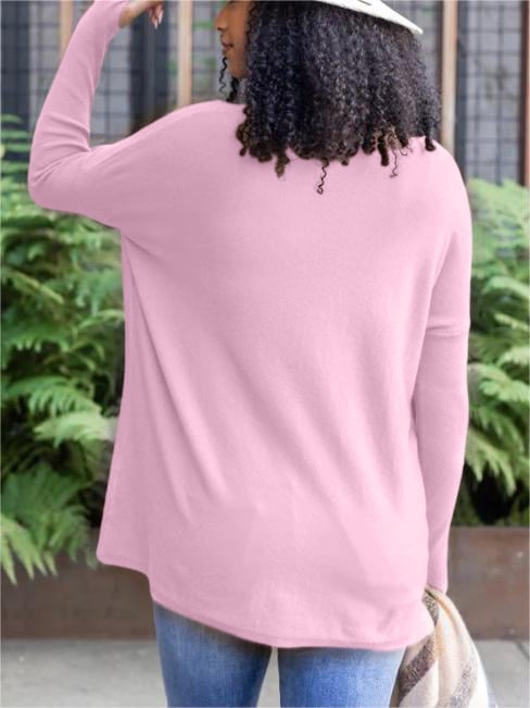 LONG SLEEVE THUMBHOLE SWEATER POCKET TUNIC