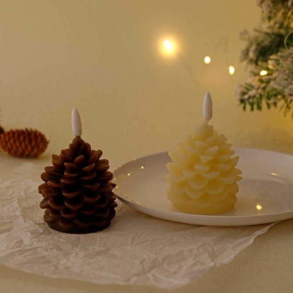 🔥Flameless Pinecone Candles Battery Operated