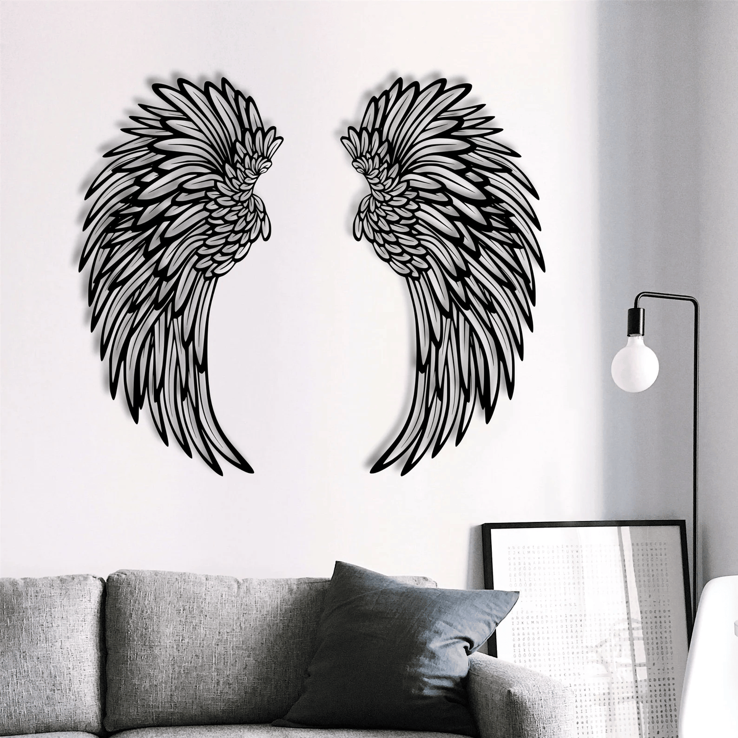 🔥1 PAIR ANGEL WINGS METAL WALL ART WITH LED LIGHTS-🎁GIFT TO HER