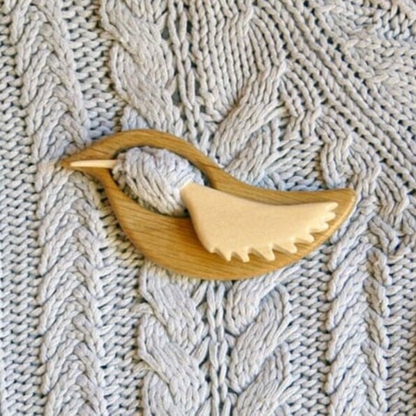 🔥Brooch pin with wooden animal pattern (sweater clip)